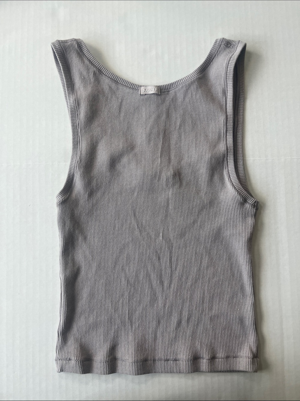 SKIMS Light Gray Ribbed Tank & Boxer Short Set - Picture 5 of 8